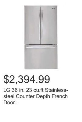 Costco Lg 36 in. 23 cu.ft stainless-steel counter depth french door refrigerator with smudge resistant finish offer