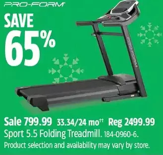 Canadian Tire Pro-form sport 5.5 folding treadmill offer