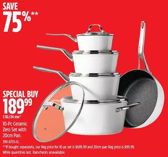 Canadian Tire 10-pc ceramic zero set with 20cm pan offer
