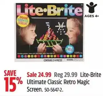 Canadian Tire Lite-brite ultimate classic retro magic screen offer