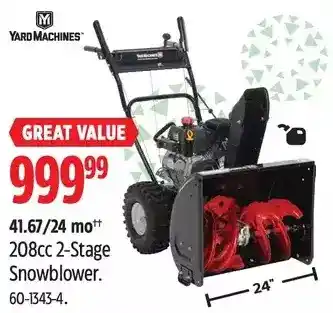 Canadian Tire 208cc 2-stage snowblower offer