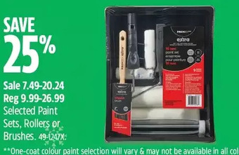 Canadian Tire Paint sets, rollers or brushes offer