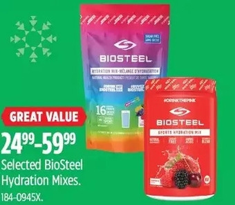 Canadian Tire Biosteel hydration mixes offer