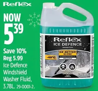 Canadian Tire Reflex ice defence windshield washer fluid, 3.78l offer
