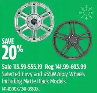 Canadian Tire Envy and rssw alloy wheels offer