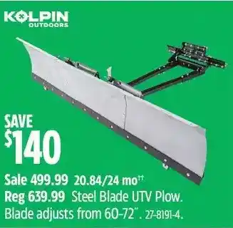 Canadian Tire Kolpin outdoors blade utv plow offer