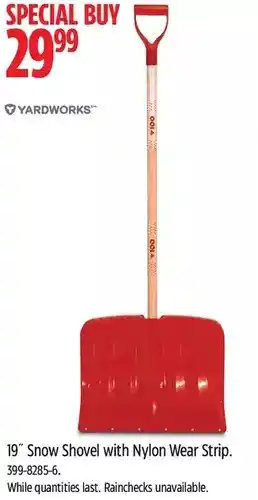 Canadian Tire Yardworks 19" snow shovel with nylon wear strip. offer