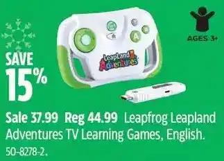 Canadian Tire Leapfrog leapland adventures tv learning games, english offer