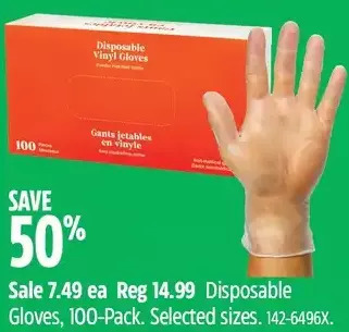 Canadian Tire Disposable gloves offer