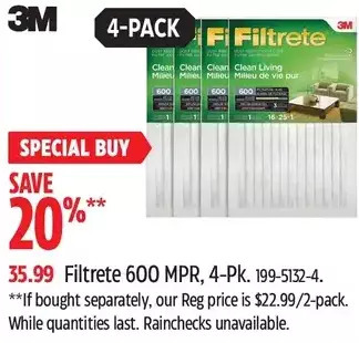 Canadian Tire 3m filtrete 600 mpr offer