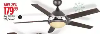 Canadian Tire Fanatic brighton ceiling fan. maple/walnut blades offer