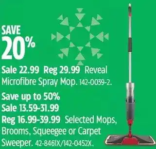 Canadian Tire Reveal microfibre spray mop | mops, brooms, squeegee or carpet sweeper offer