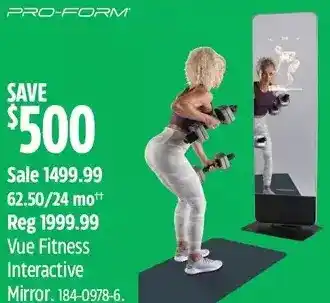 Canadian Tire Pro-form vue fitness interactive mirror offer