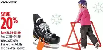 Canadian Tire Bauer skate trainers for adults and children offer
