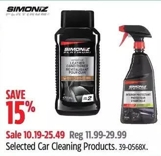 Canadian Tire Simoniz car cleaning products offer