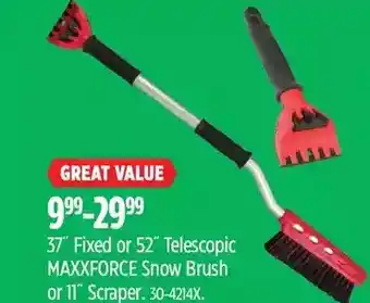 Canadian Tire 37" fixed or 52" telescopic maxxforce snow brush or 11" scraper offer