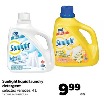Real Canadian Superstore Sunlight liquid laundry detergent offer