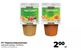 Real Canadian Superstore Pc organics baby food tubs offer
