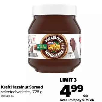 Real Canadian Superstore Kraft hazelnut spread offer