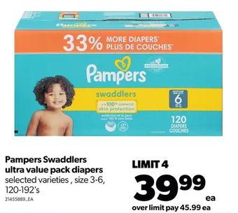 Real Canadian Superstore Pampers swaddlers ultra value pack diapers offer