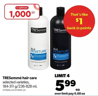 Real Canadian Superstore Tresemmé hair care offer