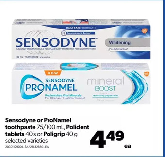 Real Canadian Superstore Sensodyne or pronamel toothpaste, polident tablets or poligrip offer