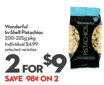 Longo's Wonderful in-shell pistachios offer