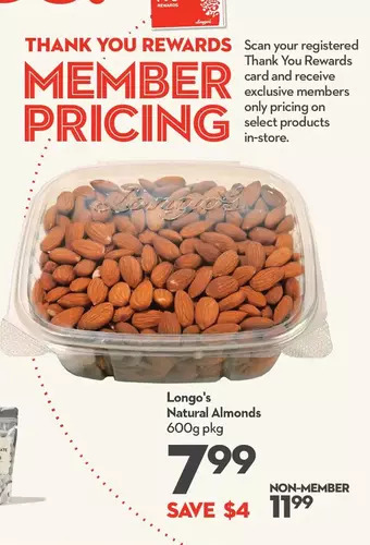 Longo's Longo's natural almonds offer