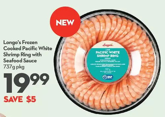 Longo's Longo's frozen cooked pacific white shrimp ring with seafood sauce offer