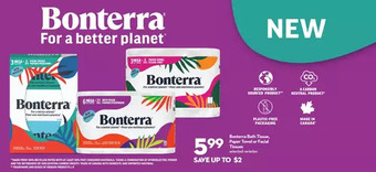 Longo's Bonterra bath tissue, paper towel or facial tissues offer