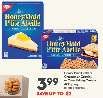 Longo's Honey maid graham crackers or crumbs or oreo baking crumbs offer