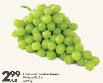 Longo's Fresh green seedless grapes offer