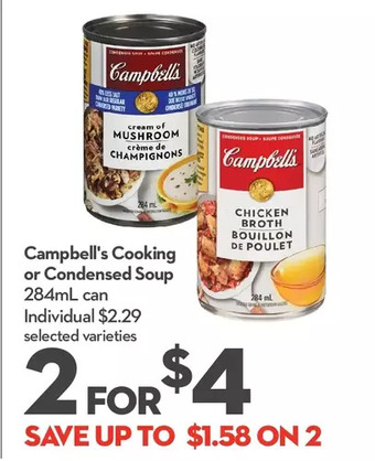 Longo's Campbell's cooking or condensed soup offer