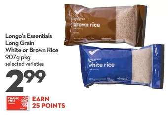 Longo's Longo's essentials long grain white or brown rice offer
