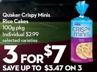 Longo's Quaker crispy minis rice cakes offer