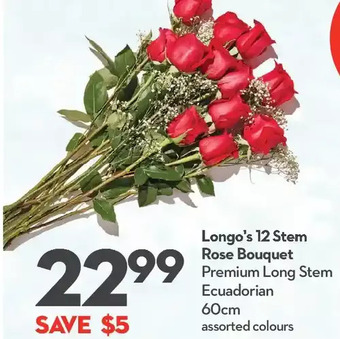 Longo's Longo's 12 stem rose bouquet offer