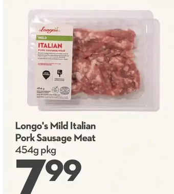 Longo's Longo's mild italian pork sausage meat offer