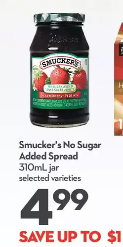 Longo's Smucker's no sugar added spread offer