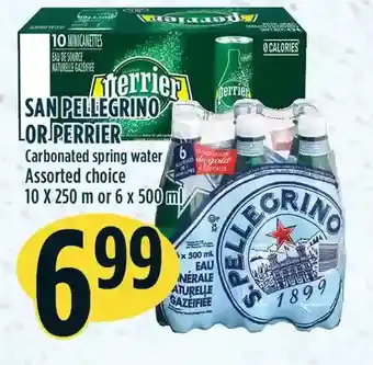 Marché Adonis Sanpellegrino or perrier carbonated spring water offer