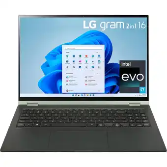 Best Buy Lg gram 16” 2-in-1 touchscreen laptop(16t90q-k.aac7u1) intel i7-1260p 16 gb lpddr5 512 gb nvme windows 11 home open box offer