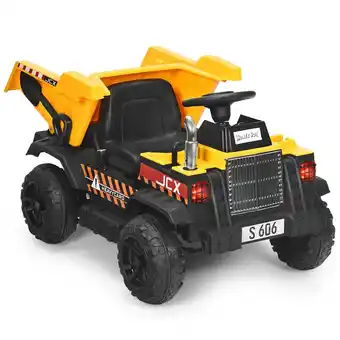 Best Buy Gymax 12v battery kids ride on dump truck rc construction tractor w/ electric bucket offer