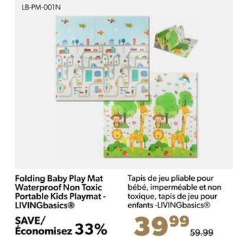 Shopper+ Folding baby play mat waterproof non toxic portable kids playmat - livingbasics offer