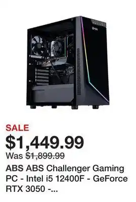 Newegg Abs challenger gaming pc - intel i5 12400f - geforce rtx 3050 - 16gb ddr4 3200mhz - 512gb m.2 nvme ssd offer