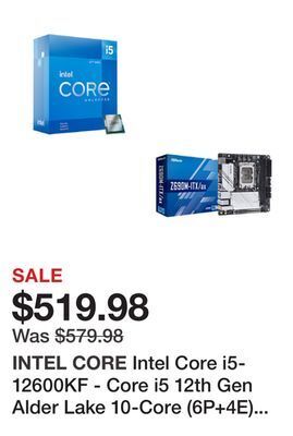 Newegg Intel core i5-12600kf - core i5 12th gen alder lake 10-core (6p+4e) 3.7 ghz lga 1700 125w desktop processor - bx8071512600kf offer