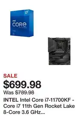 Newegg Intel core i7-11700kf - core i7 11th gen rocket lake 8-core 3.6 ghz lga 1200 125w desktop processor - bx8070811700kf and msi offer
