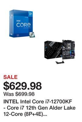 Newegg Intel core i7-12700kf - core i7 12th gen alder lake 12-core (8p+4e) 3.6 ghz lga 1700 125w desktop processor - bx8071512700kf offer