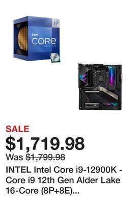Newegg Intel core i9-12900k - core i9 12th gen alder lake 16-core (8p+8e) 3.2 ghz lga 1700 125w intel uhd graphics 770 desktop proce offer