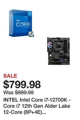 Newegg Intel core i7-12700k - core i7 12th gen alder lake 12-core (8p+4e) 3.6 ghz lga 1700 125w intel uhd graphics 770 desktop proce offer