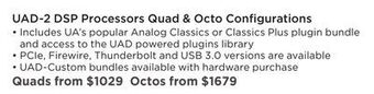 Long & McQuade Universal audio uad-2 dsp processors quad & octo configurations offer
