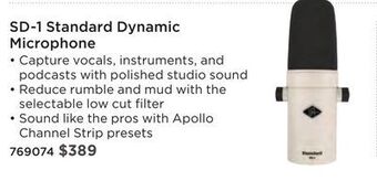 Long & McQuade Universal audio sd-1 standard dynamic microphone offer